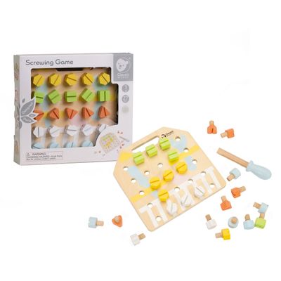 Classic World world houten schroefbord coordinatie spel, 27dlg.