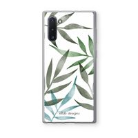 Tropical watercolor leaves: Samsung Galaxy Note 10 Transparant Hoesje