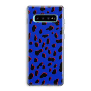 Blue Leopard: Samsung Galaxy S10 Plus Transparant Hoesje
