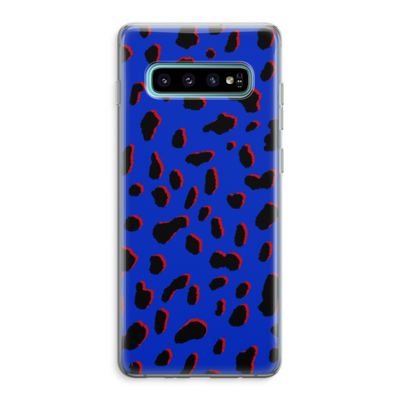 Blue Leopard: Samsung Galaxy S10 Plus Transparant Hoesje
