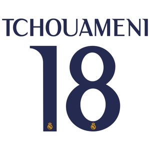 Tchouameni 18 (Officiële Real Madrid Bedrukking 2023-2024)