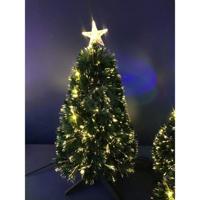 Fibre Optic?kunst kerstboom - H90 cm - met kerstverlichting - 20 led - warm wit - kunstboom