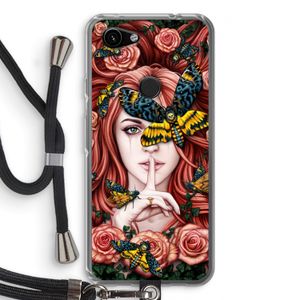 Lady Moth: Pixel 3a Transparant Hoesje met koord