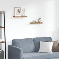 Wandplank met plank 2 pcs Bruin 40 x 9 x 3 cm Bewerkt hout
