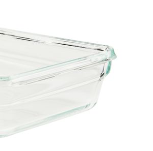 Emsa Clip & Close Glazen vershoudbakjes doos rechthoekig, 3-delig