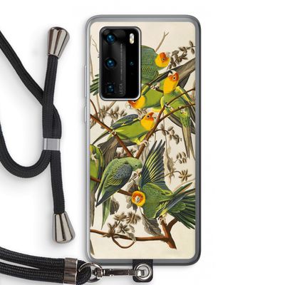 Carolinaparkiet: Huawei P40 Pro Transparant Hoesje met koord