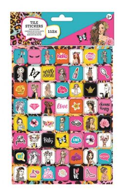 W&O stickervel 20,5 x 15 cm papier 112 delig fuchsia