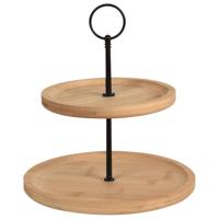 Excellent Houseware Houseware Etagère 2-laags rond 16,5/21,5 cm bamboe - thumbnail