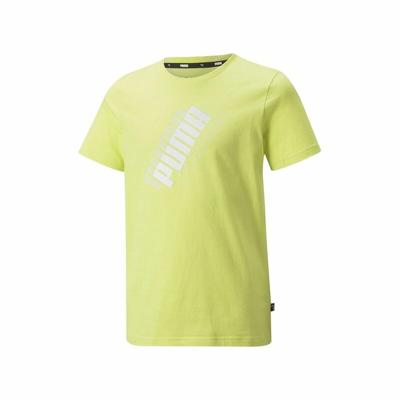 T-Shirt met Korte Mouwen voor kinderen Puma Power Logo Geel - Maat: 7-8 jaar