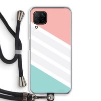 Strepen pastel: Huawei P40 Lite Transparant Hoesje met koord