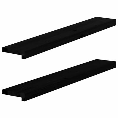 VidaXL Vensterbanken 2 st 100x15x2 cm massief eikenhout donkerbruin