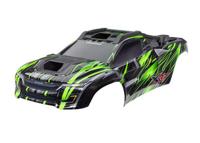 Traxxas - Body, XRT Ultimate, green (painted, decals applied) (assembled with front & rear body supports for clipless mounting, roof & hood skid pa...