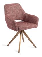 Jesper Home Draaibare Eetkamerstoel 'Yanai' Turn Rose, kleur Berry Bars
