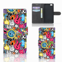 Huawei Ascend P8 Lite Wallet Case met Pasjes Punk Rock - thumbnail