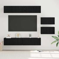 Tv-meubelset 6 pcs Zwart eiken 80 x 30 x 30 cm Bewerkt hout