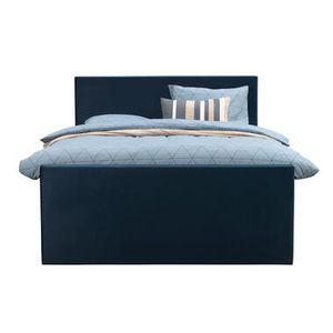 Boxspring met opbergruimte en voetbord Liv egaal - blauw - 120x200cm - Leen Bakker