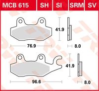 TRW Remblokken, en remschoenen voor de moto, MCB615SH Sinter street