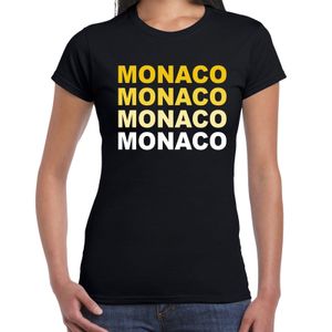 Monaco landen t-shirt zwart voor dames