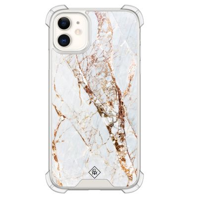 iPhone 11 siliconen shockproof hoesje - Marmer goud