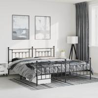 Bedframe met hoofd- en voeteneinde metaal zwart 183x213 cm