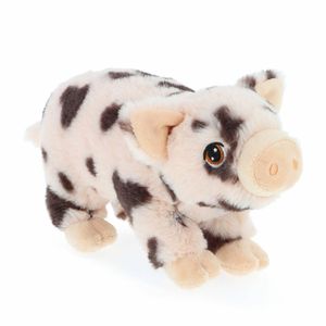 Keel Toys pluche varken/biggetje knuffeldier - roze gevlekt - lopend - 18 cm - Knuffel boederijdieren