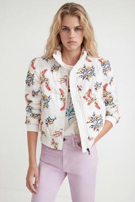 Gebloemd padded jack - WHITE - L Gebloemd padded jack - WHITE - L