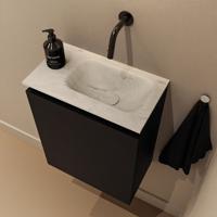 Toiletmeubel Mondiaz Ture Dlux | 40 cm | Meubelkleur Urban | Eden wastafel Opalo Rechts | Zonder kraangat