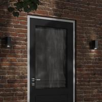 VidaXL Buitenwandlampen 2 st gegoten aluminium zwart