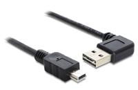 Delock USB-kabel USB 2.0 USB-A stekker, USB-mini-B stekker 1.00 m Zwart Vergulde steekcontacten, UL gecertificeerd 83378