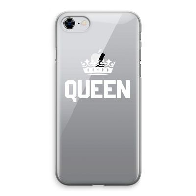 Queen zwart: iPhone 8 Transparant Hoesje