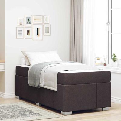 Bedframe met matras Donkerbruin 120 x 190 cm Stof
