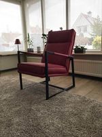 Leren fauteuil met stalen frame en hoge rug - rood leer - Echt leer, Industrieel, ontdek de vele Leersoorten en Kleuren bij ShopX Leren fauteuil met stalen frame en hoge rug - rood leer - Echt leer, Industrieel, ontdek de vele Leersoorten en Kleuren bij ShopX