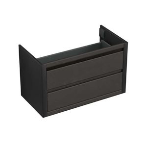 Onderkast Forzalaqua Gela 100x51x60 Cm 2 Softclose Lades Eiken Black Oiled