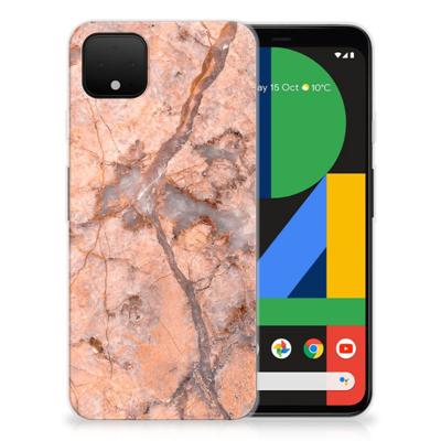 Google Pixel 4 XL | TPU | Siliconen hoesje | Marmer Oranje