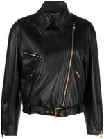 Versace veste de moto en cuir - Noir - thumbnail