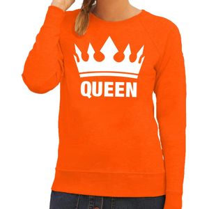 Oranje Koningsdag Queen sweater dames