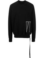 Rick Owens DRKSHDW sweat en maille à broderies - Noir