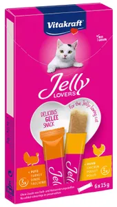 Vitakraft Jelly Lovers kip &amp; kalkoen: gelei-snack 6x15g