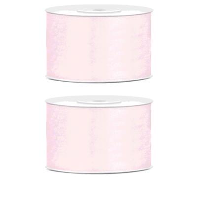 Hobby Sierlint satijn - 2x - oud roze - 25 meter - cadeaulint - satijnlint/sierlinten