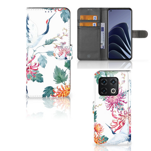 OnePlus 10 Pro Telefoonhoesje met Pasjes Bird Flowers