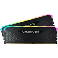 Corsair 32 gb ddr4-3200 kit werkgeheugen (zwart, cmg32gx4m2e3200c16, vengeance rgb rs, xmp 2.0)
