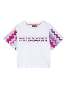 Missoni Kids t-shirt en coton à logo brodé - Blanc