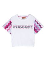 Missoni Kids logo-embroidered cotton T-shirt - Blanc