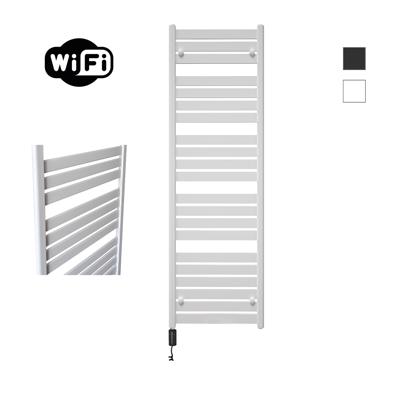 Elektrische Radiator Sanicare HWV - Moda Met Wifi 160x60 cm Mat Wit 1159W Met Thermostaat Zwart Linksonder Sanicare