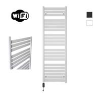 Elektrische Radiator Sanicare HWV - Moda Met Wifi 160x60 cm Mat Wit 1159W Met Thermostaat Zwart Linksonder Sanicare