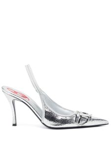 Diesel escarpins en cuir 80 mm - Argent