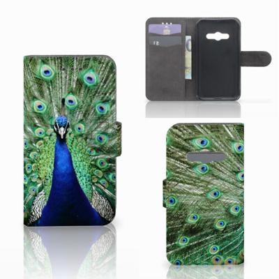 Samsung Galaxy Xcover 3 | Xcover 3 VE | Telefoonhoesje | Met pasjeshouder | Pauw