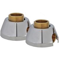 Riko Chroom Muurplaatkoppeling 1/2 x 12 mm met Rozetten - 2 Stuks