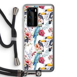 Bloemen tukan: Huawei P40 Pro Transparant Hoesje met koord