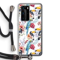 Bloemen tukan: Huawei P40 Pro Transparant Hoesje met koord